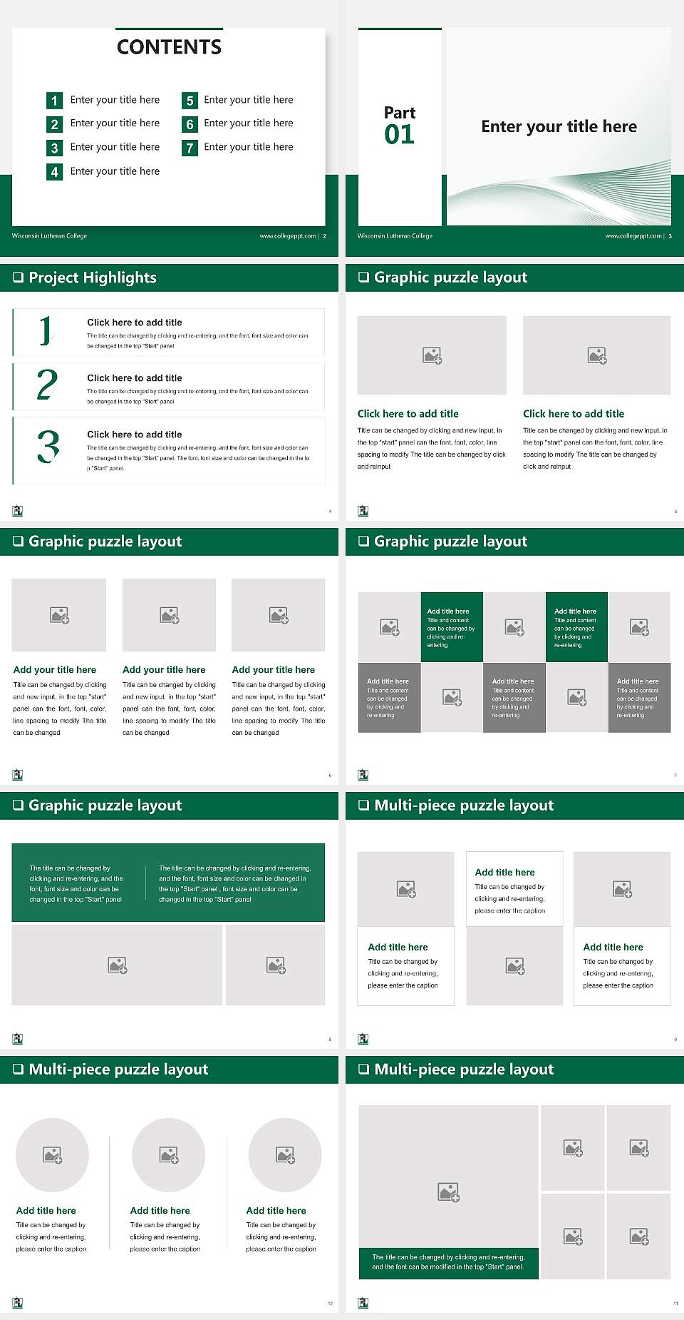 Wisconsin Lutheran College General Purpose PPT Template4:3 ratio PPT effect preview image2