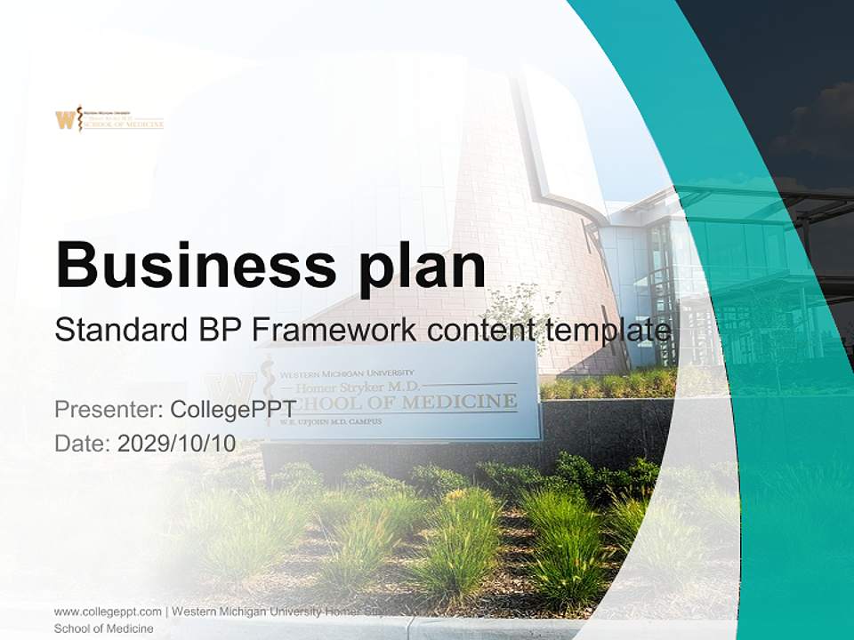 Western Michigan University Homer Stryker M.D. School of Medicine Competition/Entrepreneurship Contest PPT Template4:3 ratio PPT effect preview image9