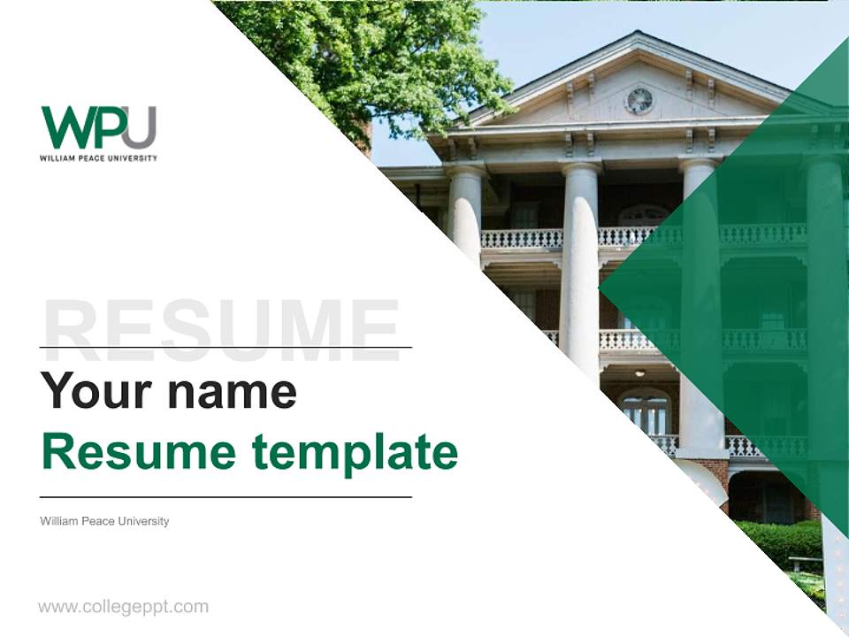 William Peace University Resume PPT Template4:3 ratio PPT effect preview image5