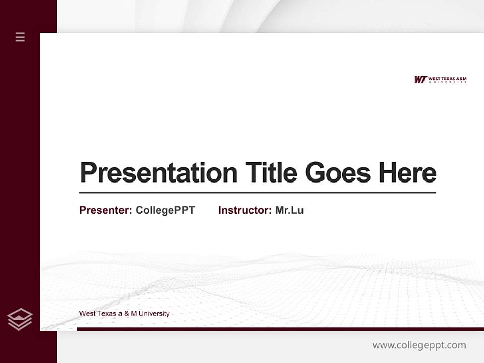 West Texas a & M University Thesis Proposal/Graduation Defense PPT Template4:3 ratio PPT effect preview image5