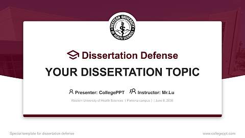Western University of Health Sciences （Pomona campus） Graduation Thesis Defense PPT Template