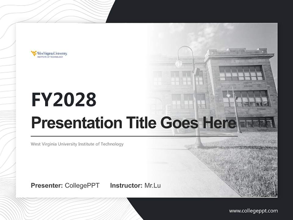 West Virginia University Institute of Technology Academic Presentation/Research Findings Report PPT Template4:3 ratio PPT effect preview image5