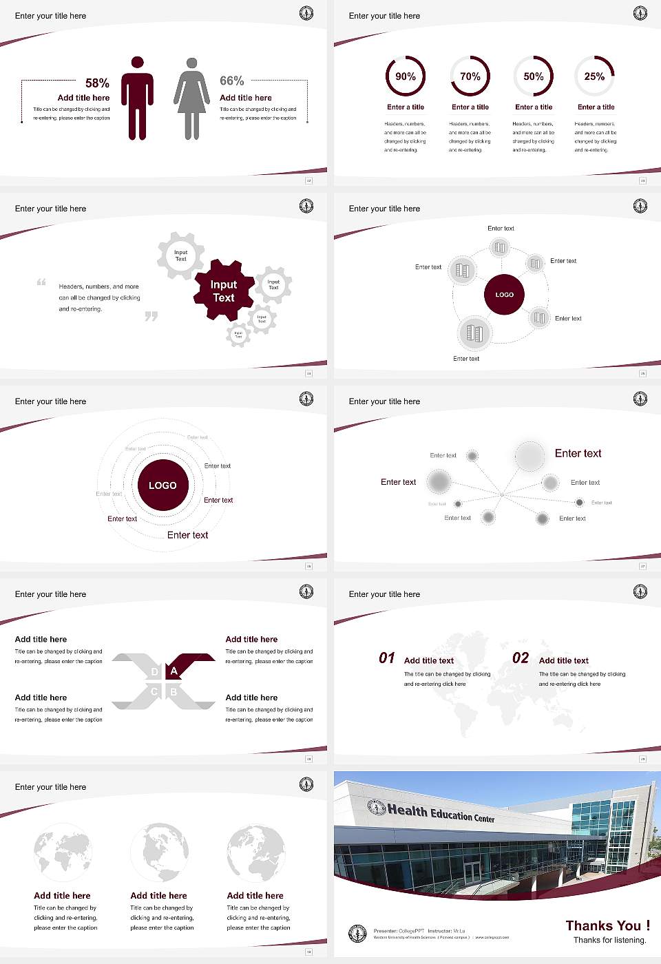 Western University of Health Sciences （Pomona campus） Course/Courseware Creation PPT Template16:9 ratio PPT effect preview image4