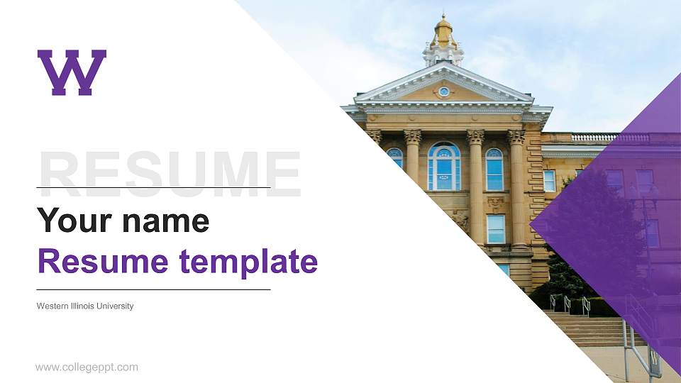 Western Illinois University Resume PPT Template16:9 ratio PPT effect preview image