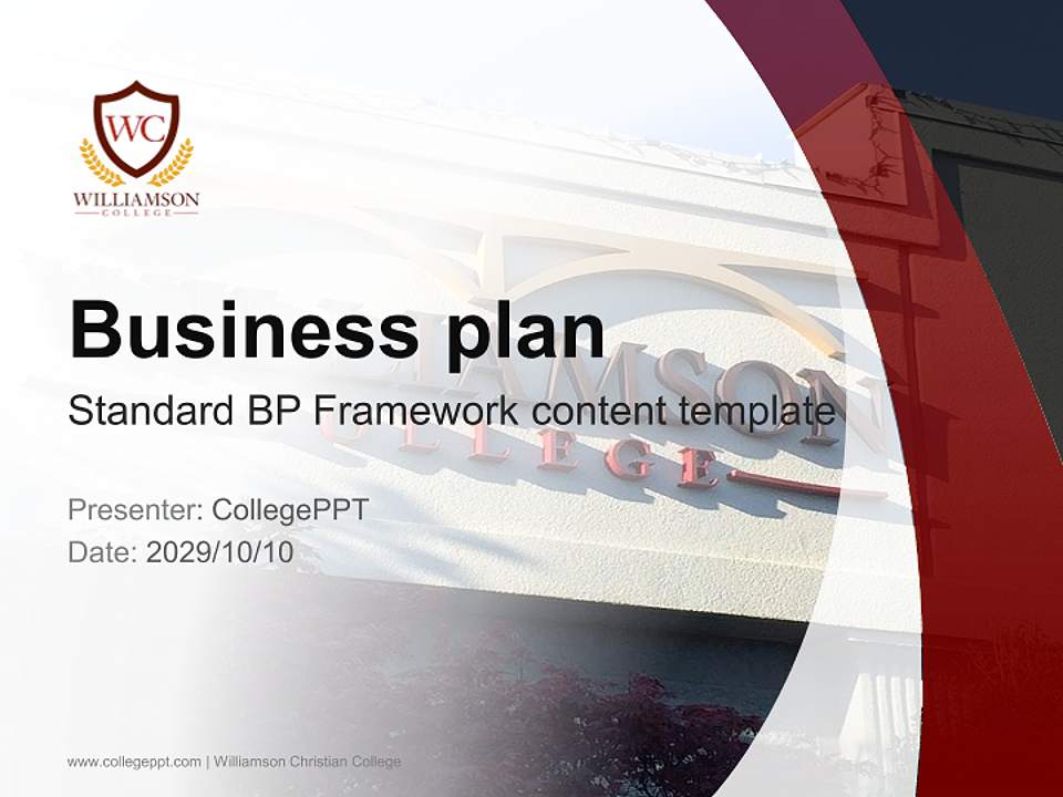 Williamson Christian College Competition/Entrepreneurship Contest PPT Template4:3 ratio PPT effect preview image9