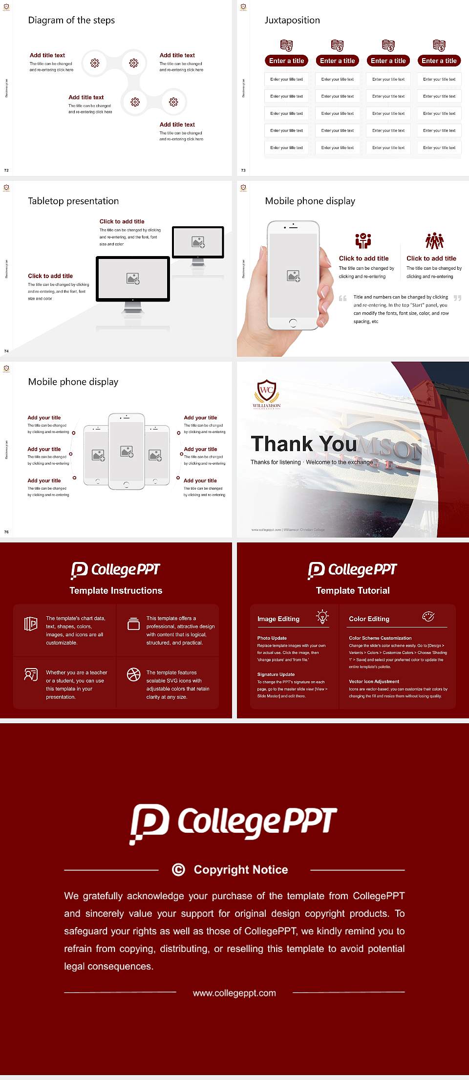 Williamson Christian College Competition/Entrepreneurship Contest PPT Template4:3 ratio PPT effect preview image9