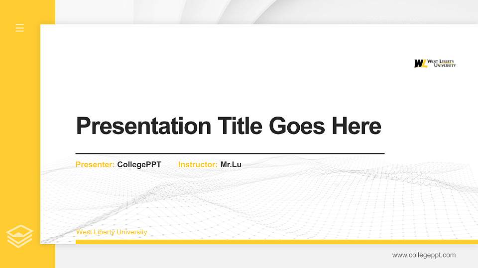West Liberty University Thesis Proposal/Graduation Defense PPT Template16:9 ratio PPT effect preview image