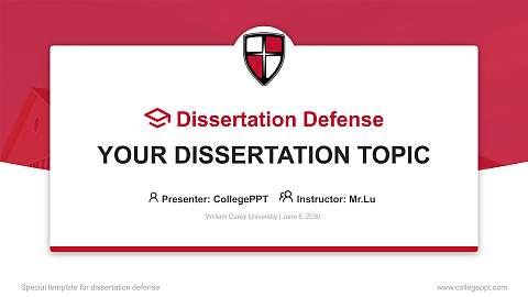 William Carey University Graduation Thesis Defense PPT Template