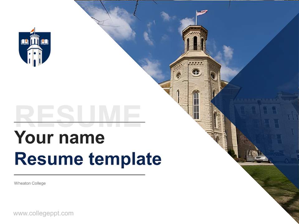 Wheaton College Resume PPT Template4:3 ratio PPT effect preview image5