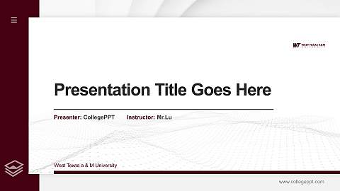 West Texas a & M University Thesis Proposal/Graduation Defense PPT Template