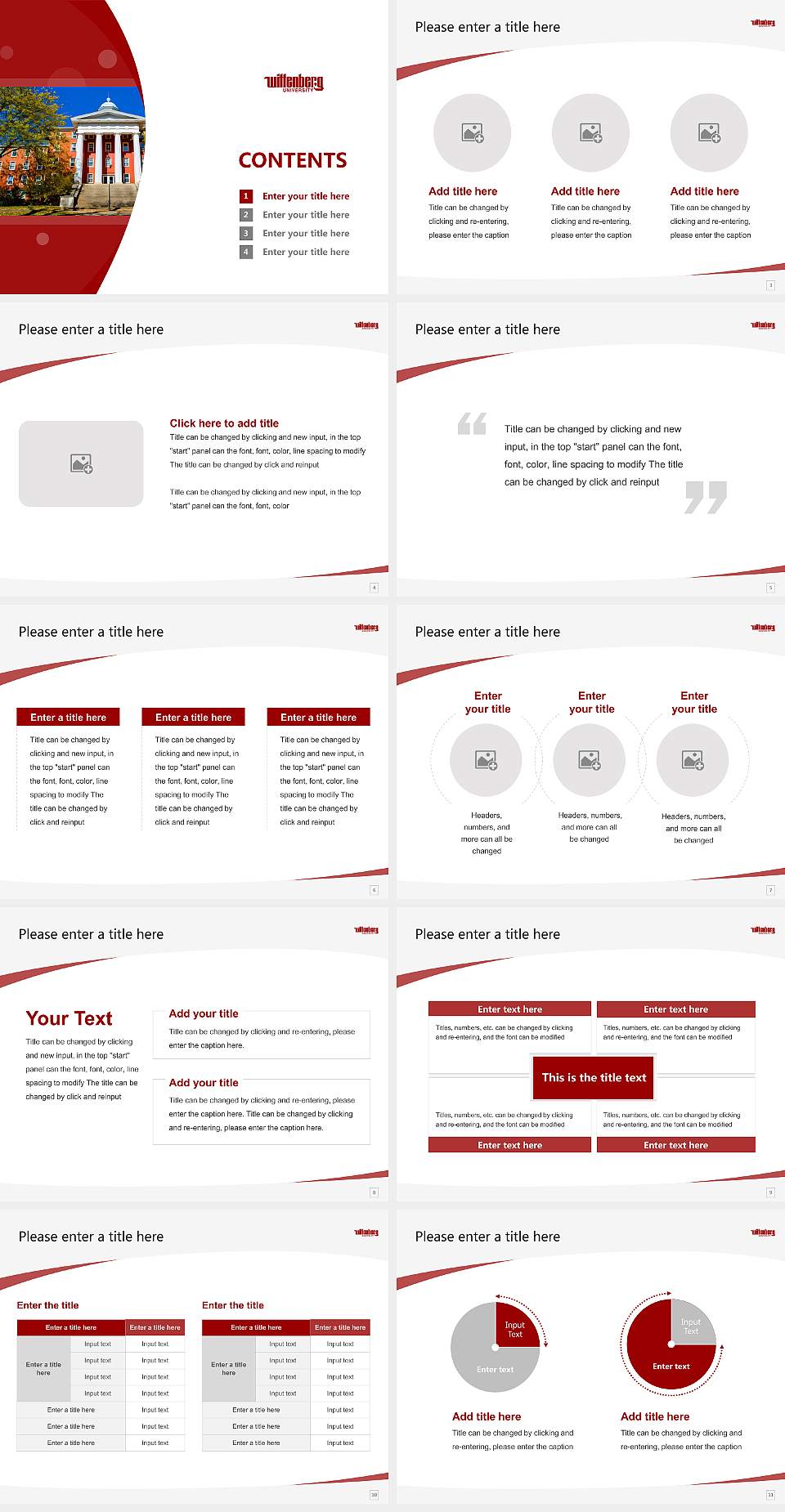 Wittenberg University Course/Courseware Creation PPT Template4:3 ratio PPT effect preview image2
