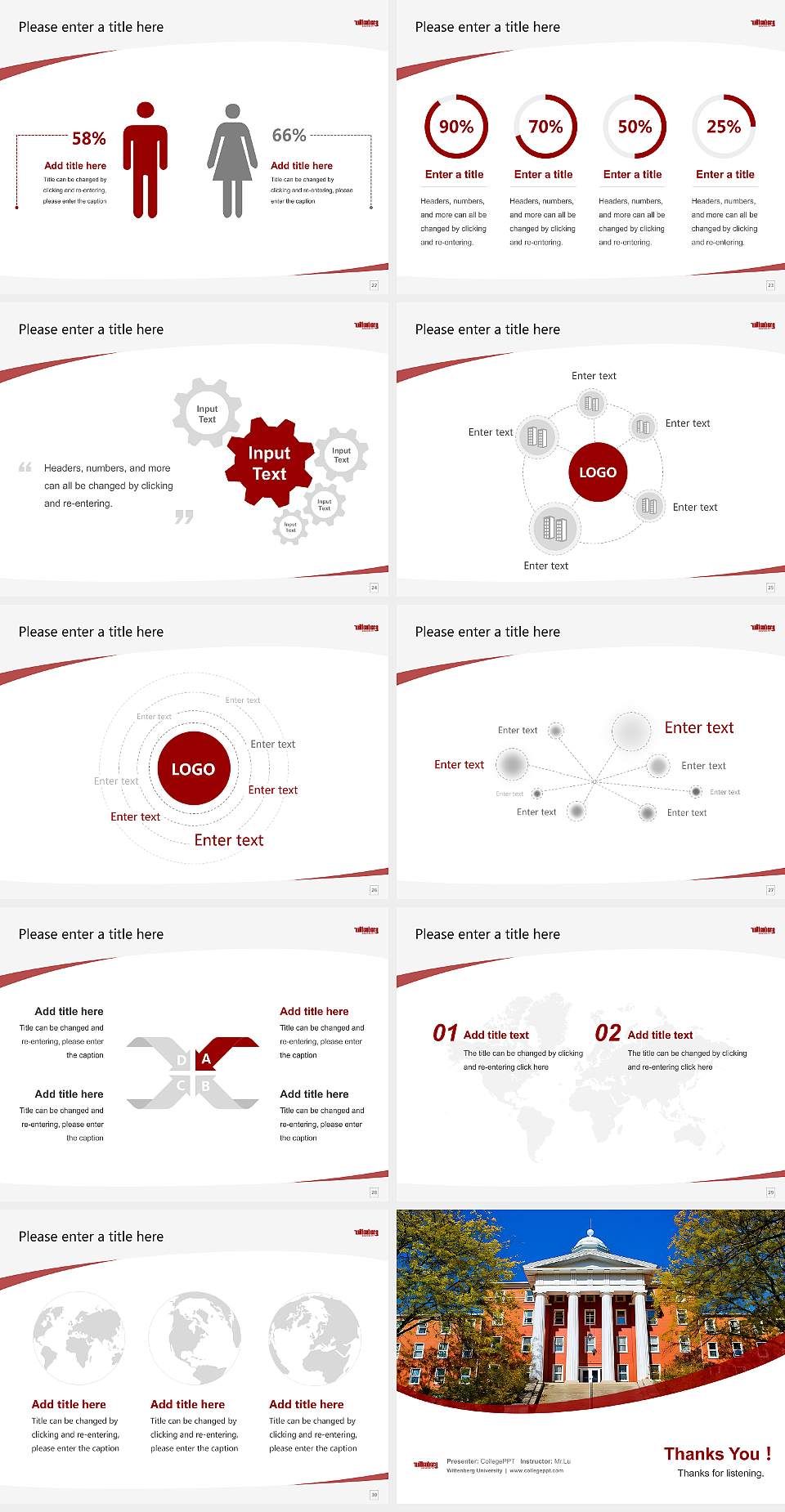 Wittenberg University Course/Courseware Creation PPT Template4:3 ratio PPT effect preview image4