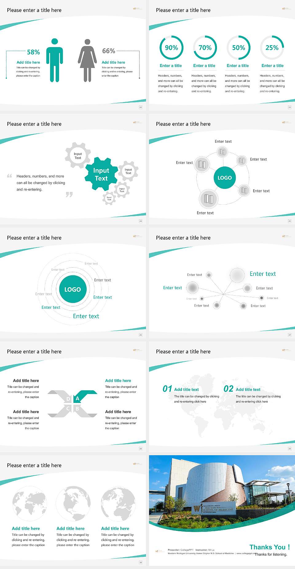 Western Michigan University Homer Stryker M.D. School of Medicine Course/Courseware Creation PPT Template4:3 ratio PPT effect preview image4
