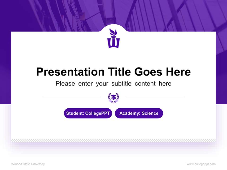 Winona State University National Scholarship Defense PPT Template4:3 ratio PPT effect preview image4
