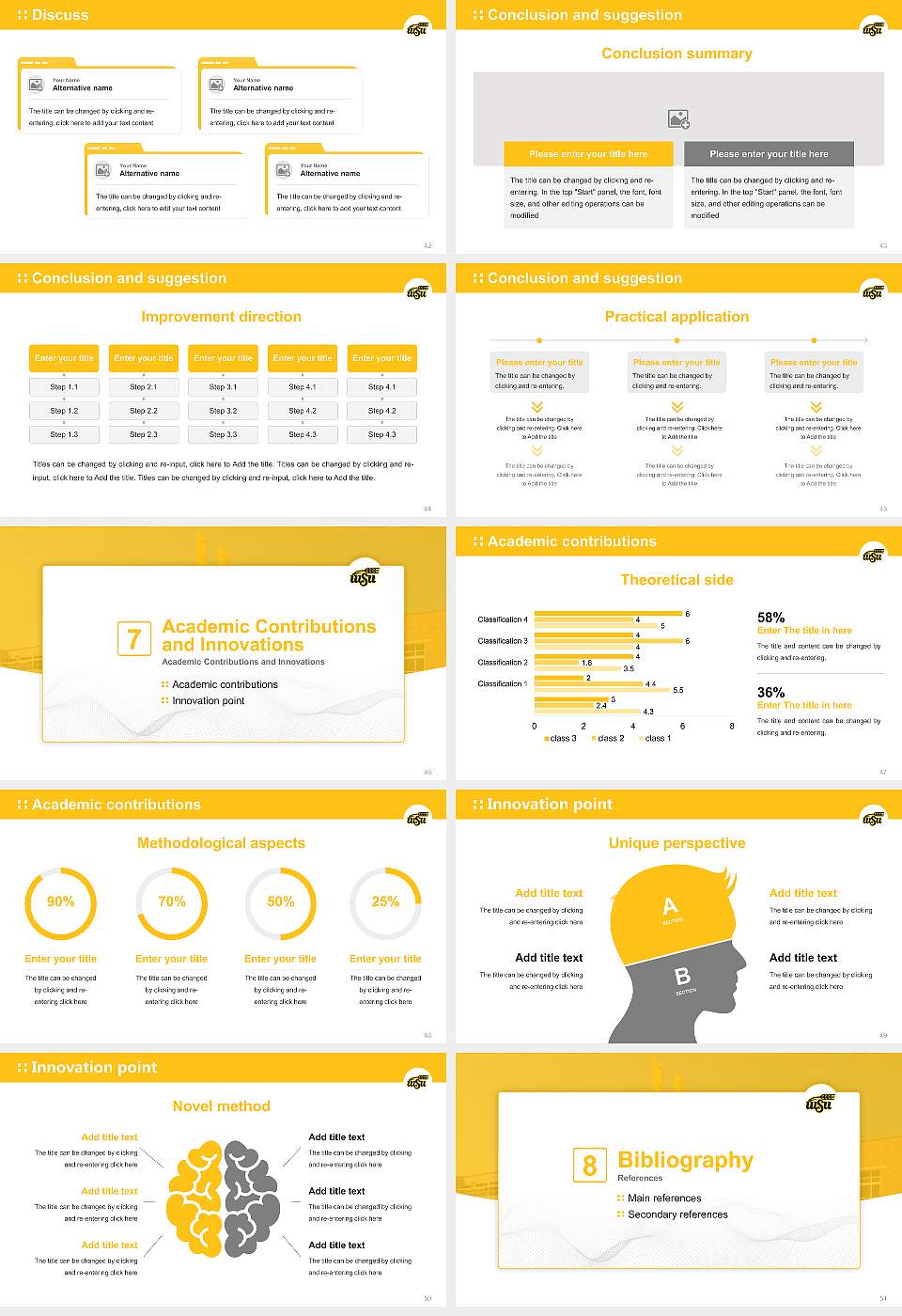 Wichita State University Graduation Thesis Defense PPT Template16:9 ratio PPT effect preview image6
