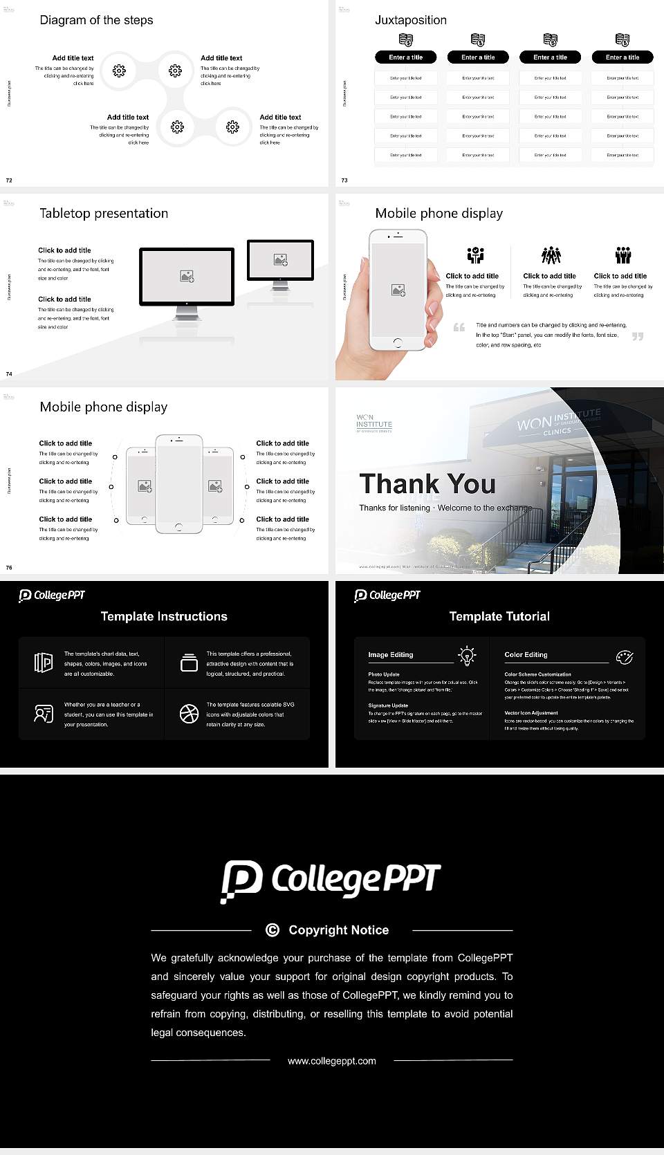 Won Institute of Graduate Studies Competition/Entrepreneurship Contest PPT Template16:9 ratio PPT effect preview image9