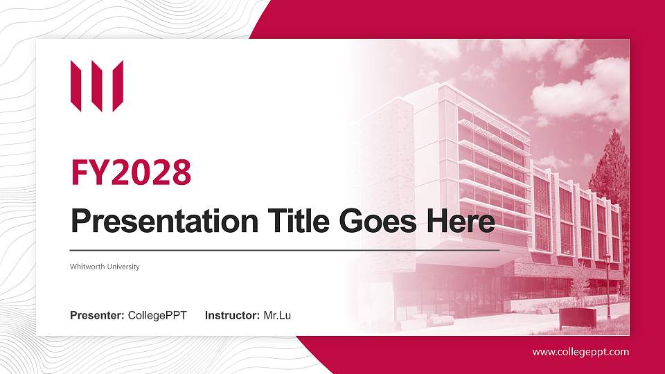 Whitworth University Academic Presentation/Research Findings Report PPT Template16:9 ratio PPT effect preview image