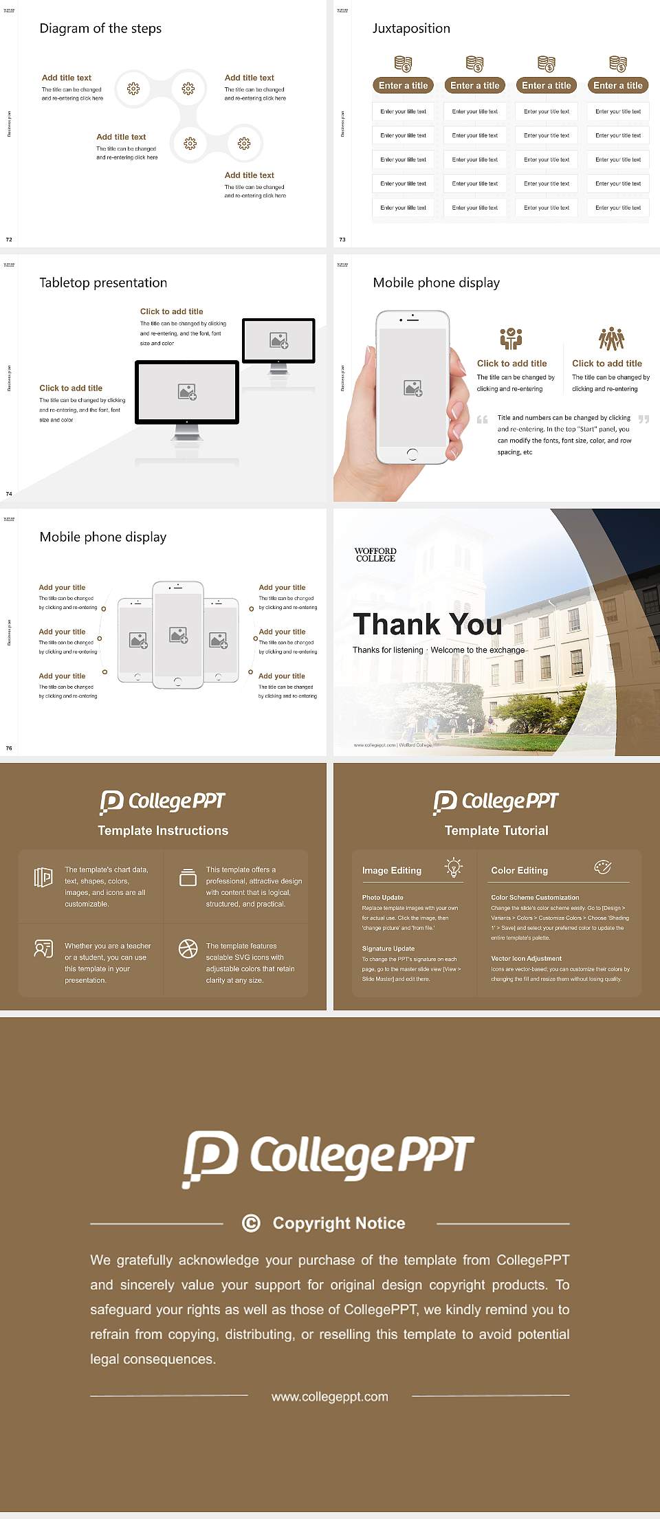 Wofford College Competition/Entrepreneurship Contest PPT Template4:3 ratio PPT effect preview image9