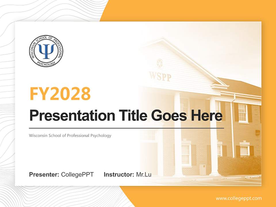 Wisconsin School of Professional Psychology Academic Presentation/Research Findings Report PPT Template4:3 ratio PPT effect preview image5