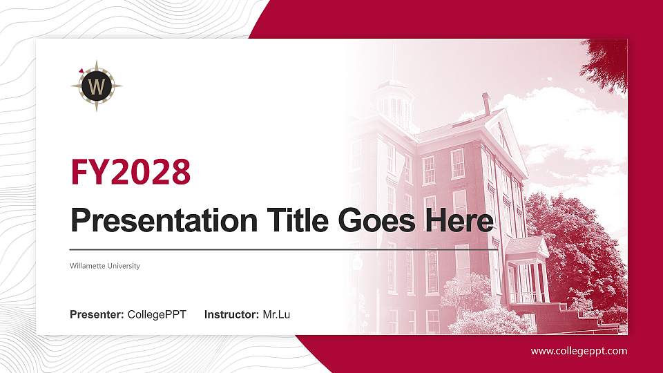 Willamette University Academic Presentation/Research Findings Report PPT Template16:9 ratio PPT effect preview image