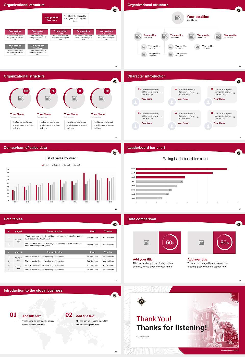 Willamette University Academic Presentation/Research Findings Report PPT Template16:9 ratio PPT effect preview image4