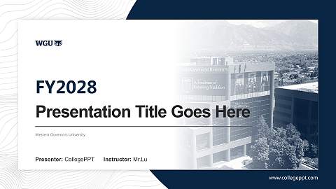 Western Governors University Academic Presentation/Research Findings Report PPT Template