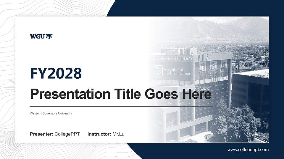 Western Governors University Academic Presentation/Research Findings Report PPT Template16:9 ratio PPT effect preview image