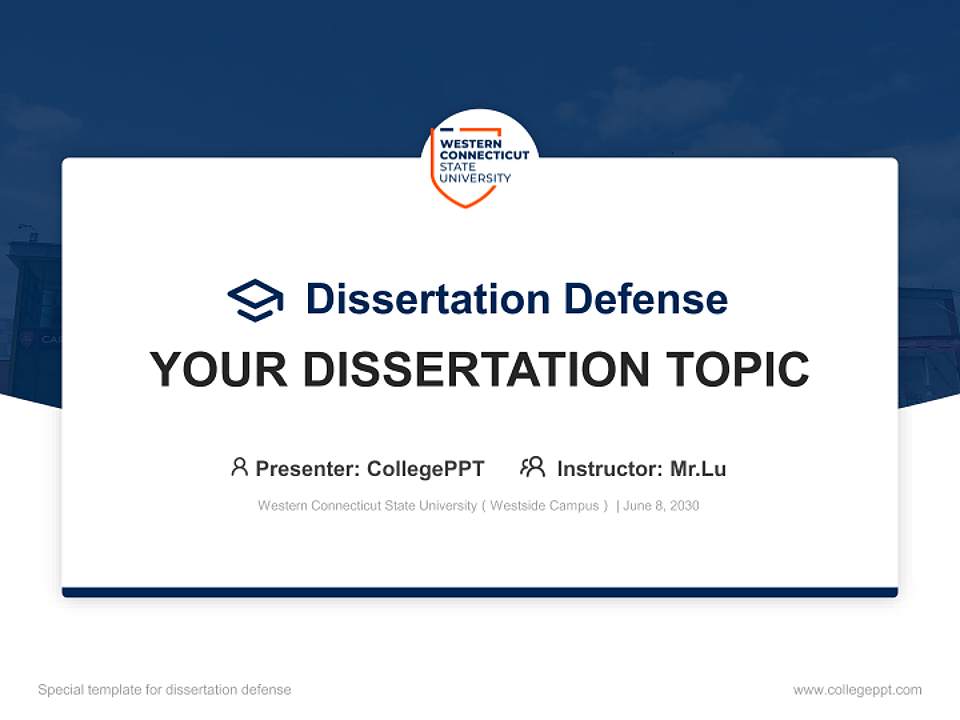 Western Connecticut State University（Westside Campus） Graduation Thesis Defense PPT Template4:3 ratio PPT effect preview image7