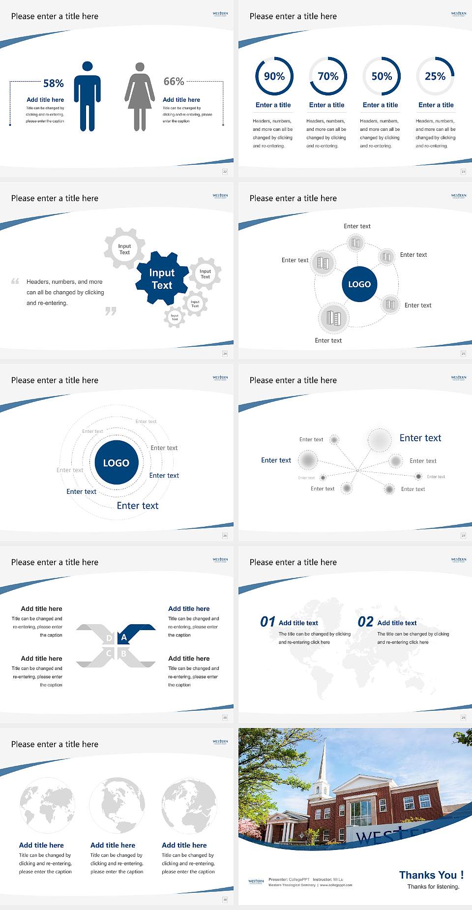 Western Theological Seminary Course/Courseware Creation PPT Template4:3 ratio PPT effect preview image4