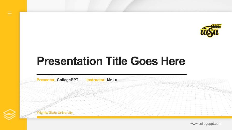 Wichita State University Thesis Proposal/Graduation Defense PPT Template16:9 ratio PPT effect preview image