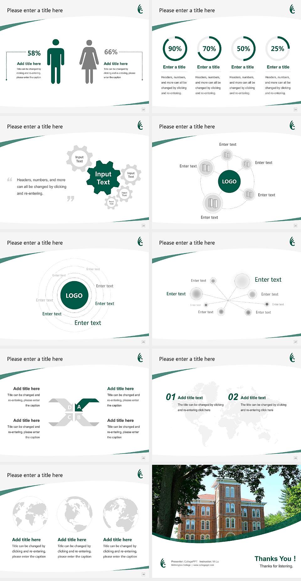 Wilmington College Course/Courseware Creation PPT Template4:3 ratio PPT effect preview image4