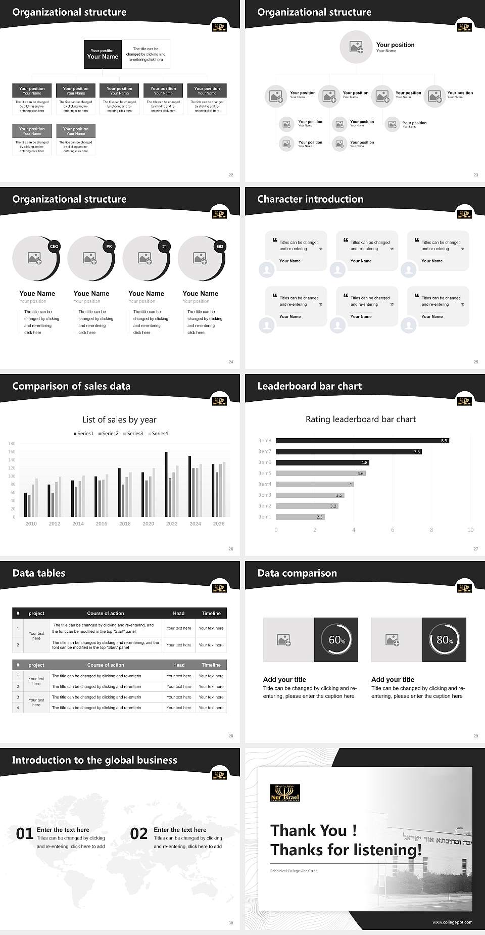 Rabbinical College Ohr Yisroel Academic Presentation/Research Findings Report PPT Template4:3 ratio PPT effect preview image4
