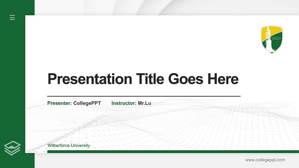 Wilberforce University Thesis Proposal/Graduation Defense PPT Template16:9 ratio PPT effect preview image
