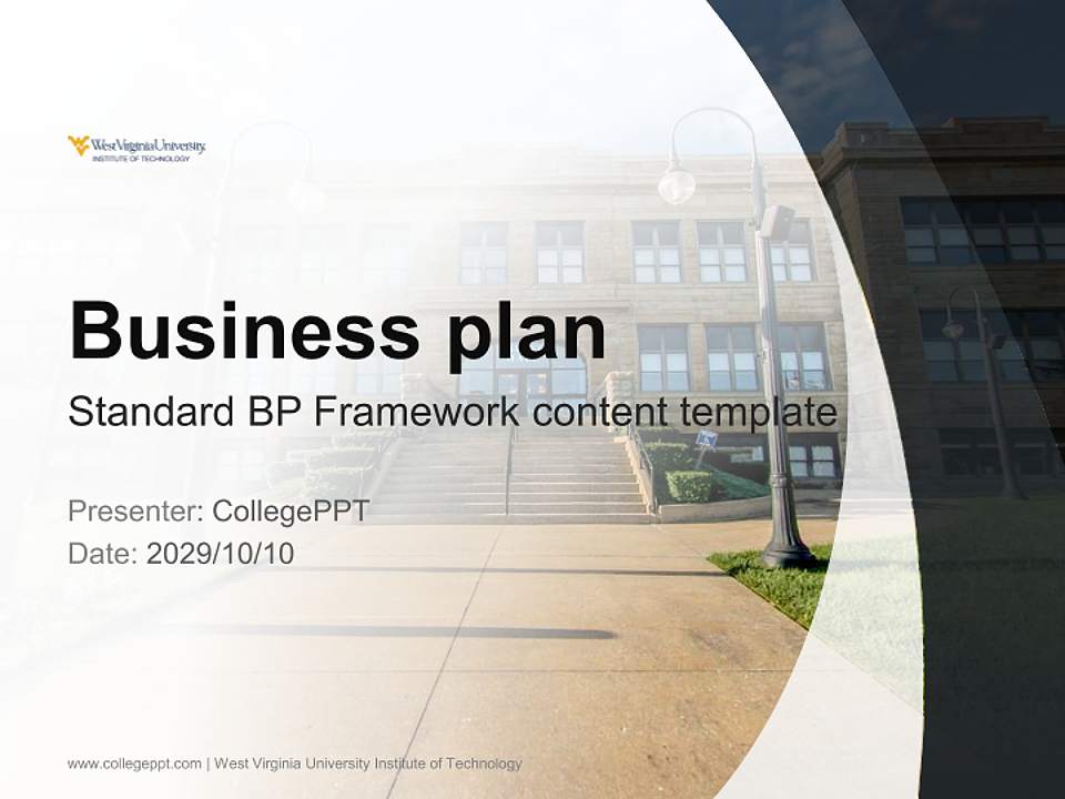 West Virginia University Institute of Technology Competition/Entrepreneurship Contest PPT Template4:3 ratio PPT effect preview image9