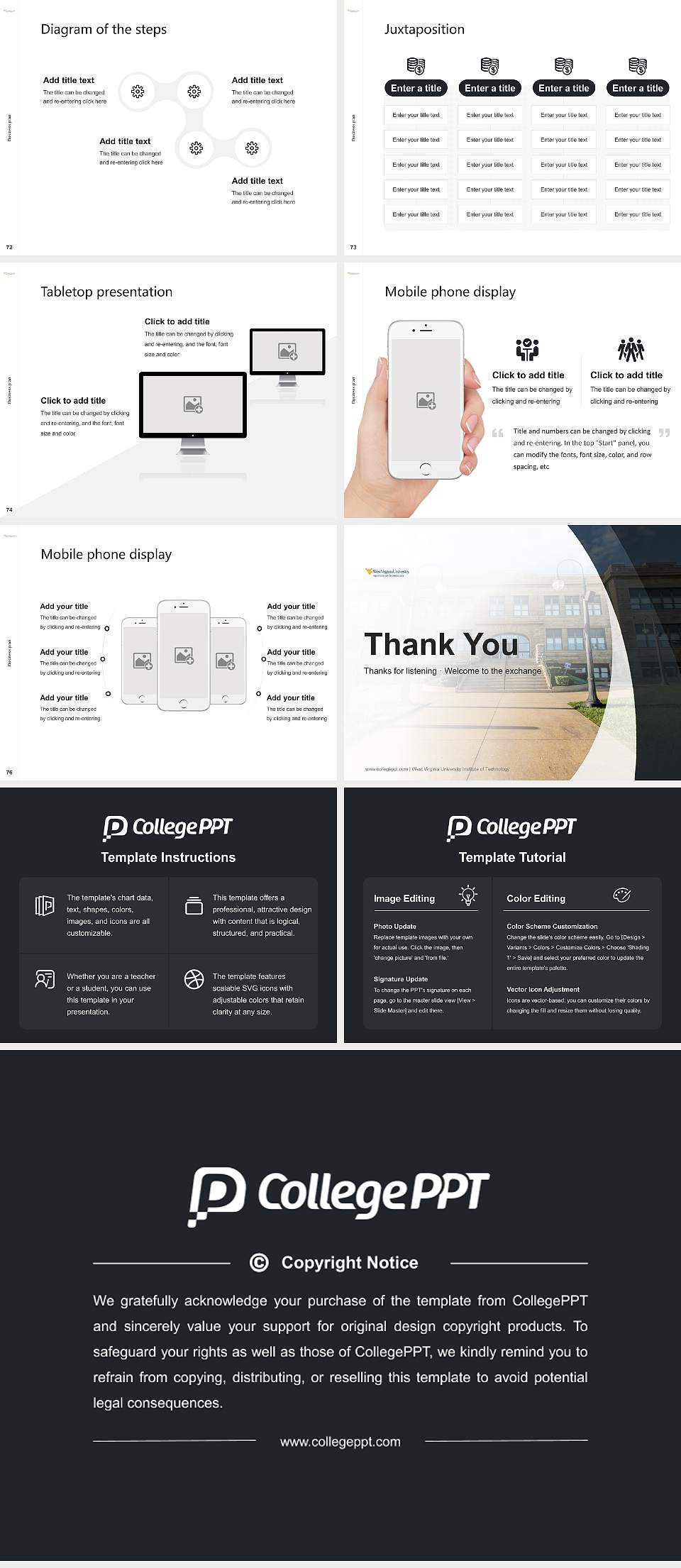 West Virginia University Institute of Technology Competition/Entrepreneurship Contest PPT Template4:3 ratio PPT effect preview image9