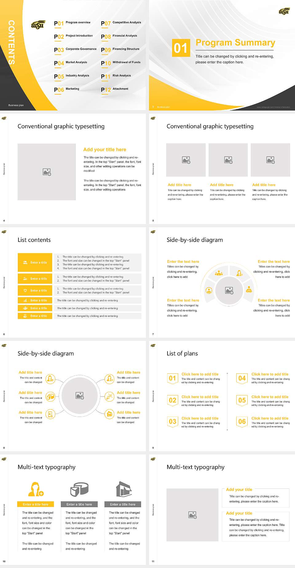 Wichita State University Competition/Entrepreneurship Contest PPT Template4:3 ratio PPT effect preview image2