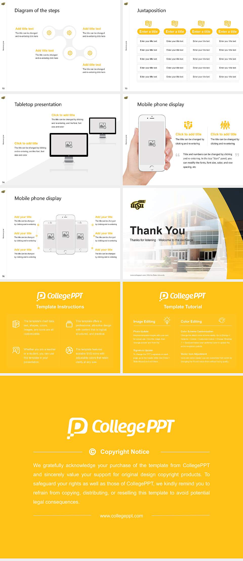 Wichita State University Competition/Entrepreneurship Contest PPT Template4:3 ratio PPT effect preview image9