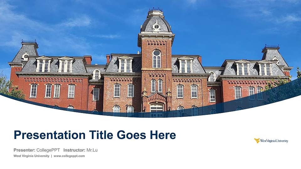 West Virginia University Course/Courseware Creation PPT Template16:9 ratio PPT effect preview image