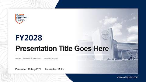 Western Connecticut State University（Westside Campus） Academic Presentation/Research Findings Report PPT Template