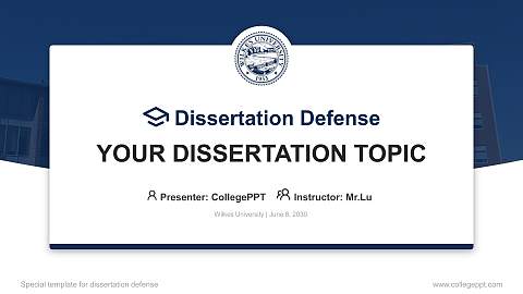 Wilkes University Graduation Thesis Defense PPT Template