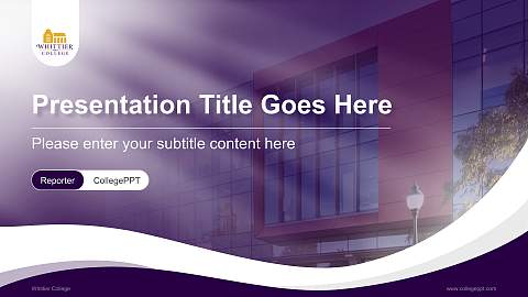 Whittier College Lecture Sharing and Networking Event PPT Template