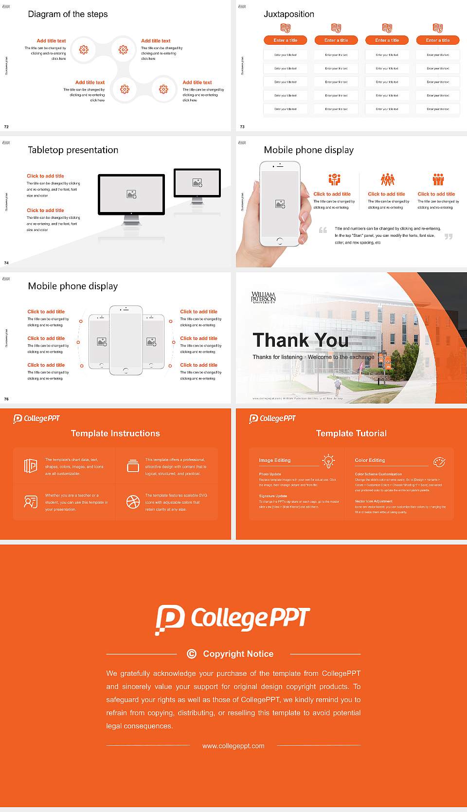 William Paterson University of New Jersey Competition/Entrepreneurship Contest PPT Template16:9 ratio PPT effect preview image9