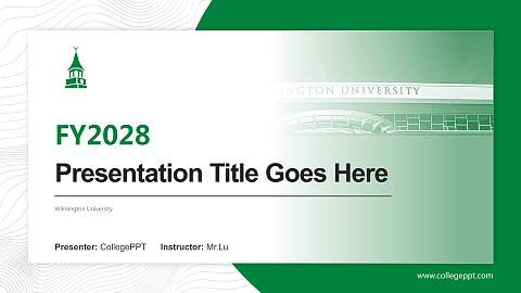 Wilmington University Academic Presentation/Research Findings Report PPT Template