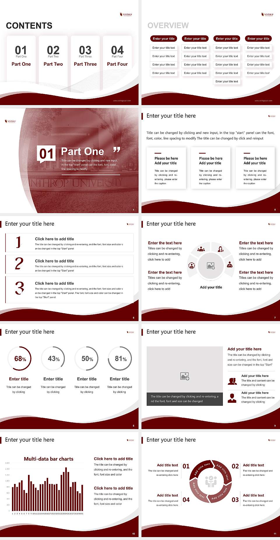 Winthrop University Lecture Sharing and Networking Event PPT Template4:3 ratio PPT effect preview image2