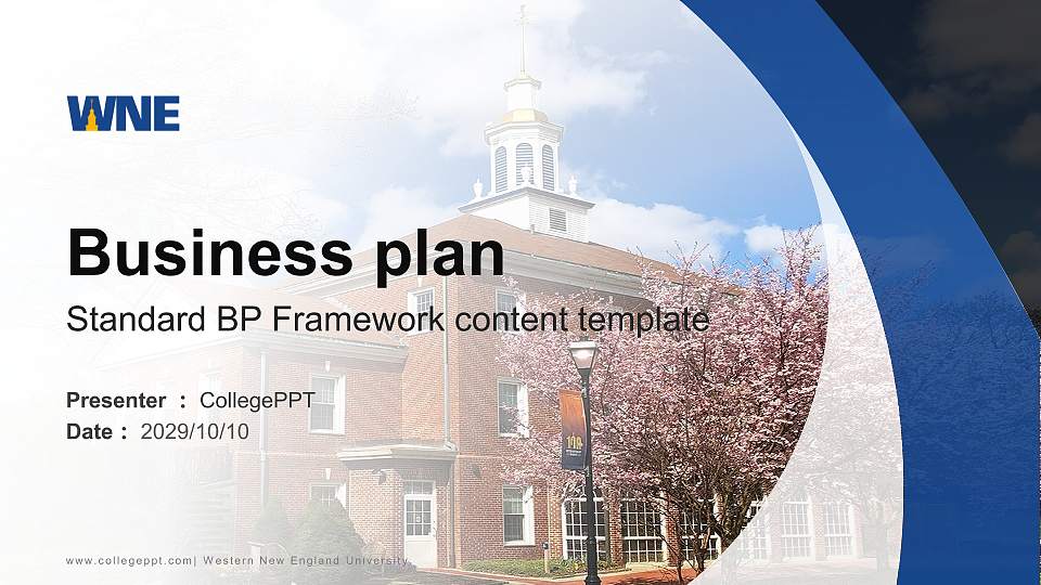 Western New England University Competition/Entrepreneurship Contest PPT Template16:9 ratio PPT effect preview image