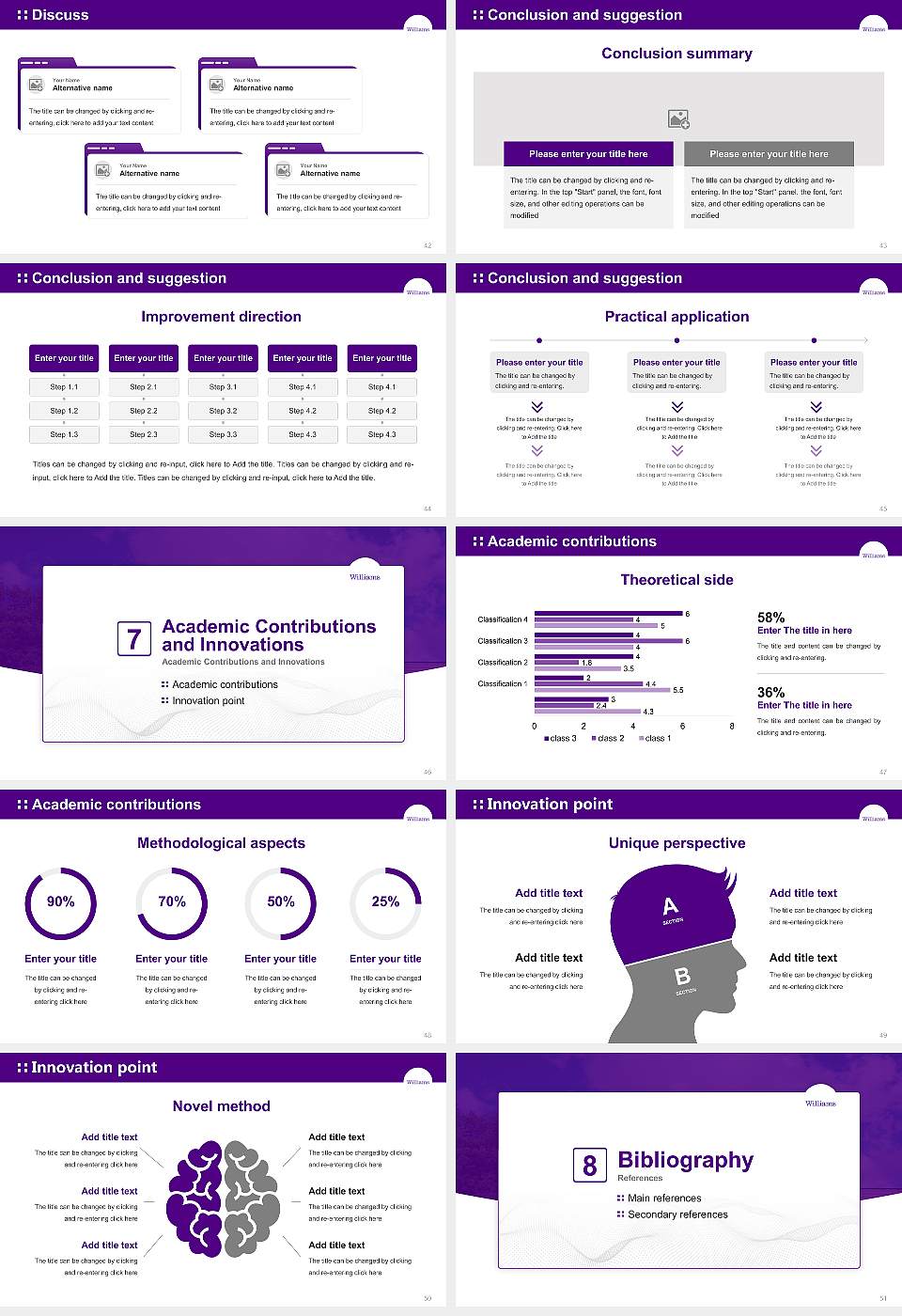 Williams College Graduation Thesis Defense PPT Template16:9 ratio PPT effect preview image6