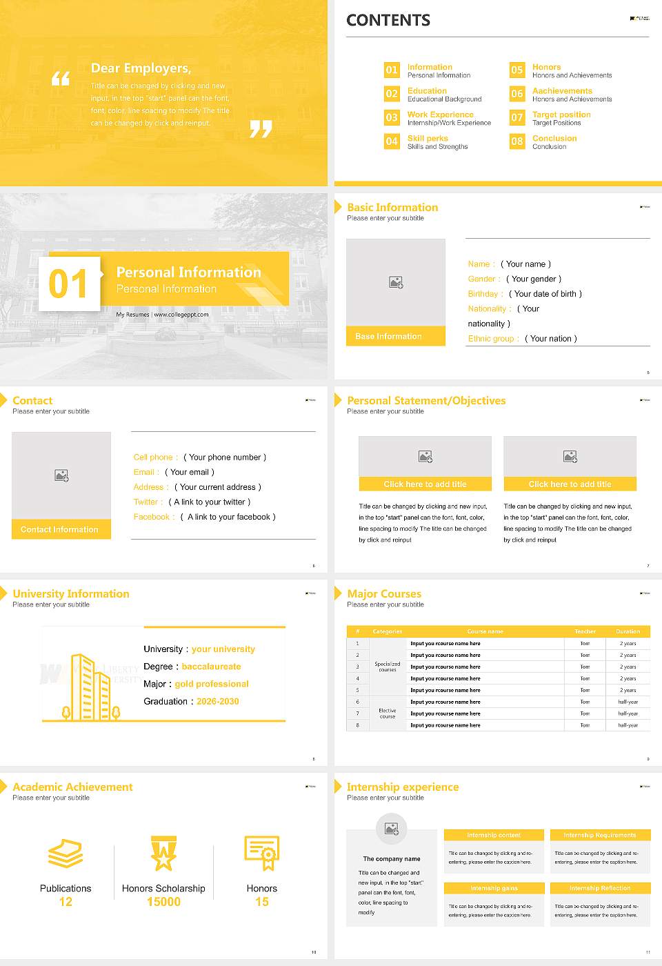 West Liberty University Resume PPT Template16:9 ratio PPT effect preview image2