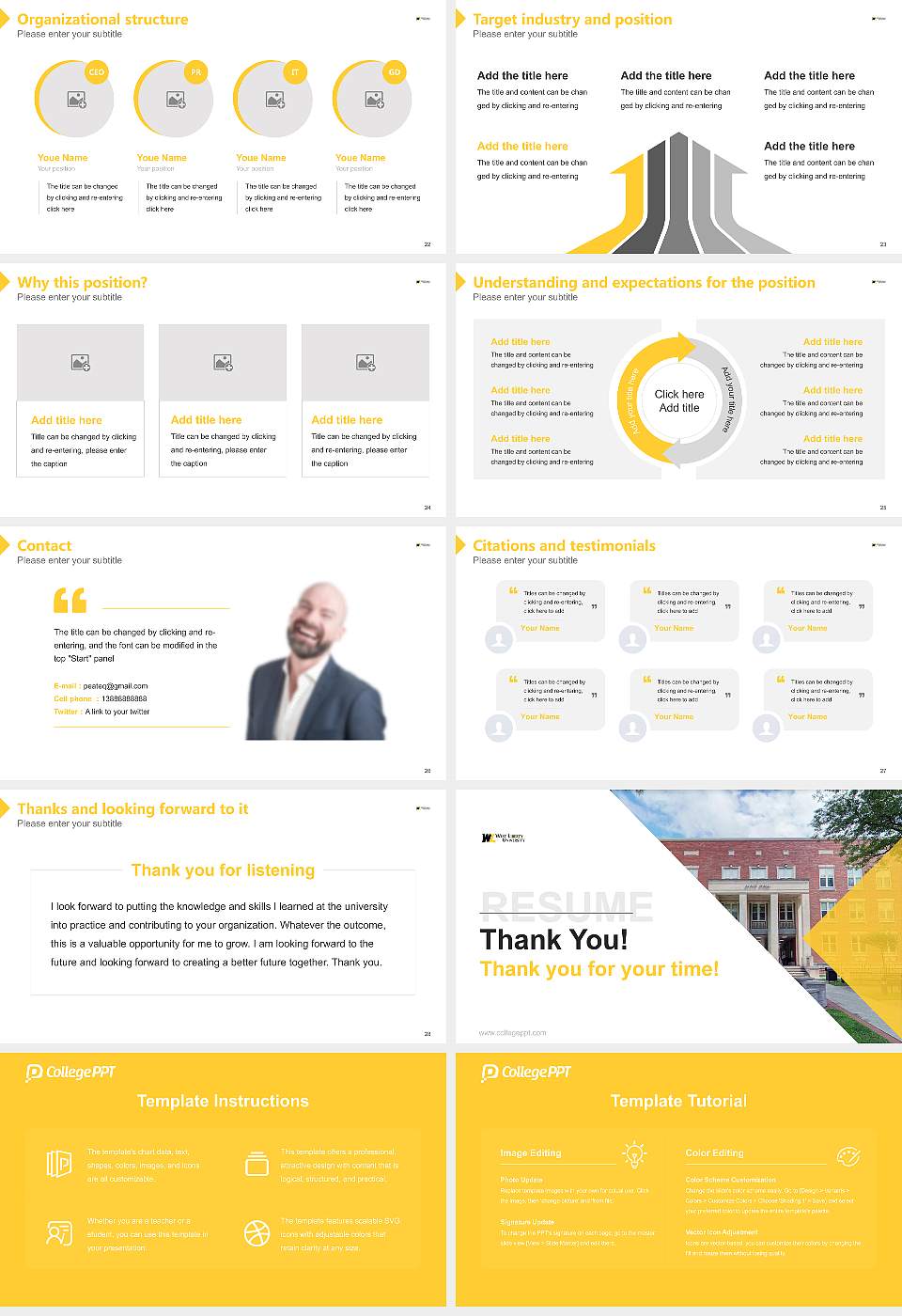 West Liberty University Resume PPT Template16:9 ratio PPT effect preview image4