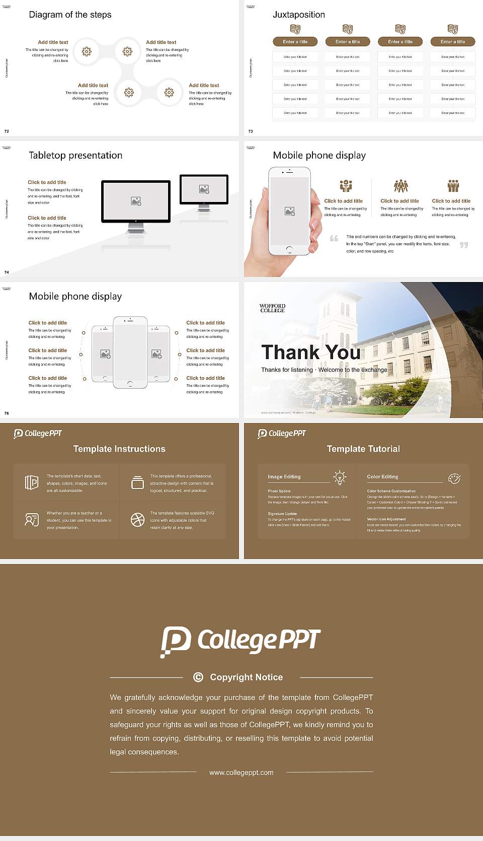 Wofford College Competition/Entrepreneurship Contest PPT Template16:9 ratio PPT effect preview image9