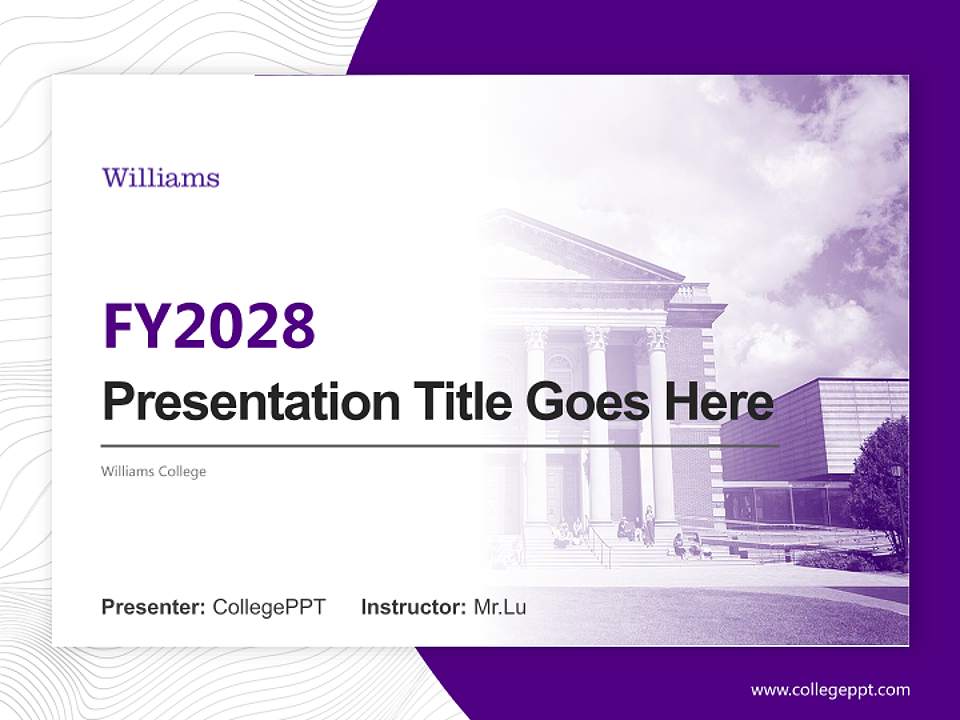 Williams College Academic Presentation/Research Findings Report PPT Template4:3 ratio PPT effect preview image5